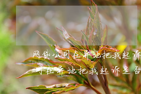 网贷公司在异地把我起诉是否合法-网贷公司在异地把我起诉是否合法了