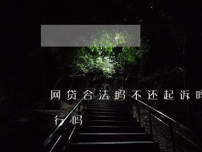 网贷合法吗不还起诉吗(网贷平台合法吗?不还行吗)