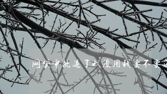 网贷审批过了我没用钱要不要还款