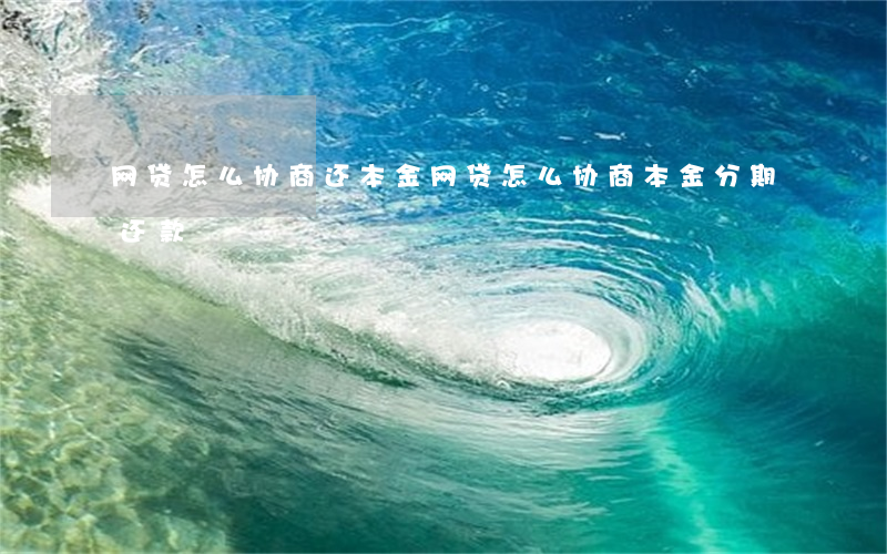 网贷怎么协商还本金(网贷怎么协商本金分期还款)