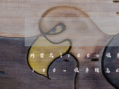 网贷欠了100w很多钱怎么办-网贷欠了100w很多钱怎么办呢