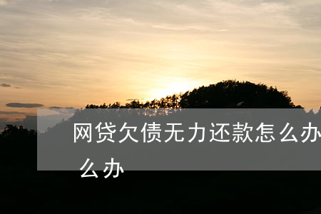 网贷欠债无力还款怎么办(网贷欠债还不上怎么办)