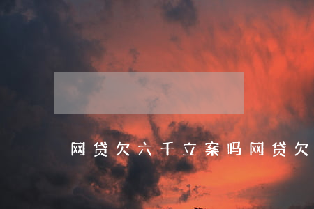 网贷欠六千立案吗(网贷欠六千多会起诉吗?)