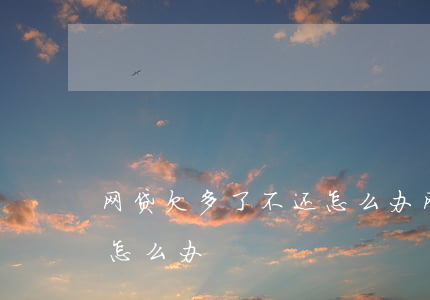 网贷欠多了不还怎么办(网贷越欠越多还不上怎么办)