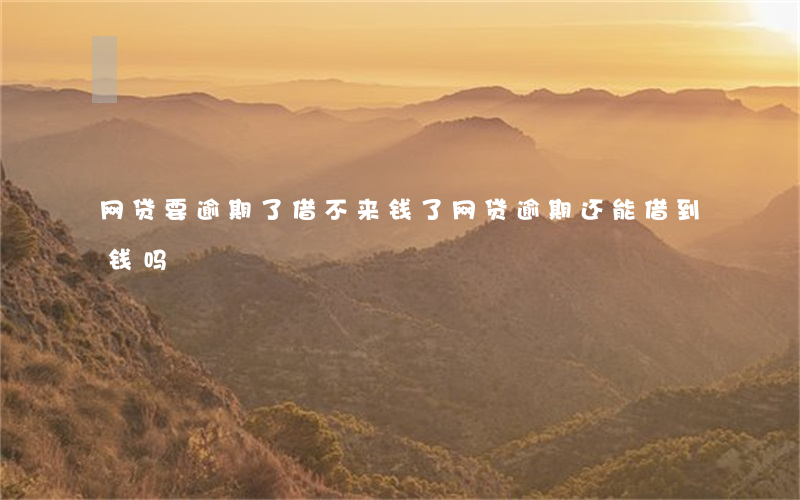 网贷要逾期了借不来钱了(网贷逾期还能借到钱吗)