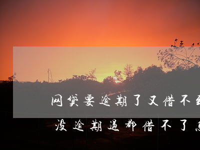 网贷要逾期了又借不到钱(网贷借不出来钱了没逾期过都借不了怎么办)