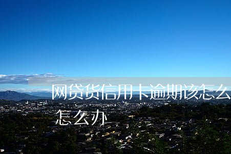 网贷货信用卡逾期该怎么办(网贷,信用卡逾期怎么办)
