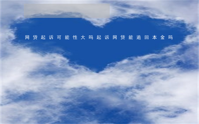 网贷起诉可能性大吗（起诉网贷能追回本金吗）