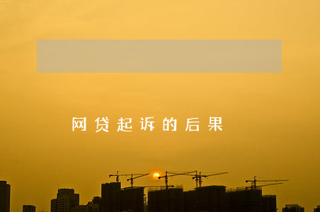 网贷起诉的后果