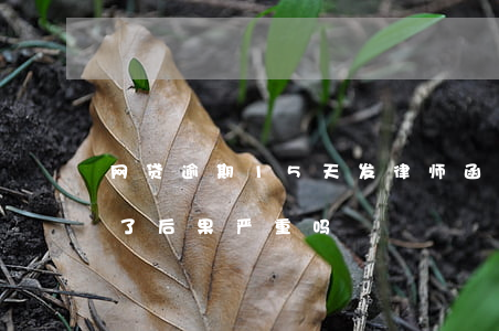 网贷逾期15天发律师函(网贷逾期律师函来了后果严重吗)