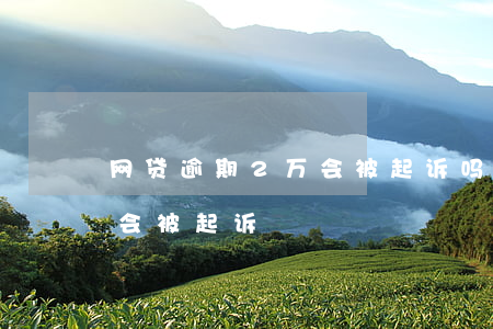网贷逾期2万会被起诉吗(网贷逾期二年会不会被起诉)