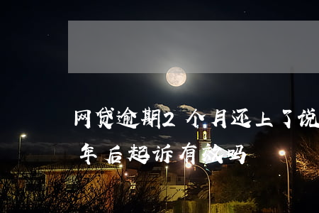 网贷逾期2个月还上了说起诉-网贷逾期2年后起诉有效吗