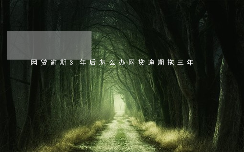 网贷逾期3年后怎么办（网贷逾期拖三年）