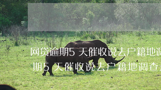 网贷逾期5天催收说去户籍地调查-网贷逾期5天催收说去户籍地调查是真的吗