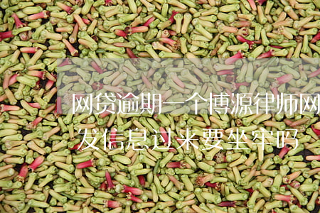 网贷逾期一个博源律师(网贷逾期律师事务所发信息过来要坐牢吗)