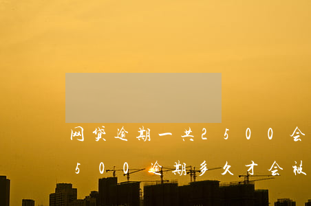 网贷逾期一共2500会被起诉吗-网贷2500逾期多久才会被起诉