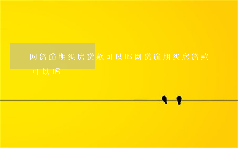 网贷逾期买房贷款可以吗(网贷逾期买房贷款可以吗)