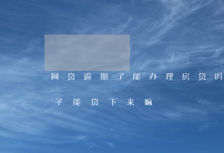 网贷逾期了能办理房贷吗(网贷逾期贷款买房子能贷下来嘛)