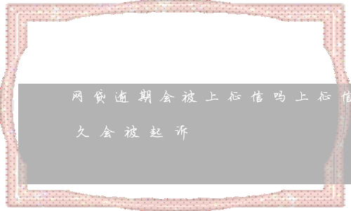 网贷逾期会被上征信吗(上征信的网贷逾期多久会被起诉)
