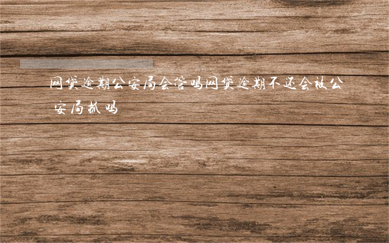 网贷逾期公安局会管吗(网贷逾期不还会被公安局抓吗)