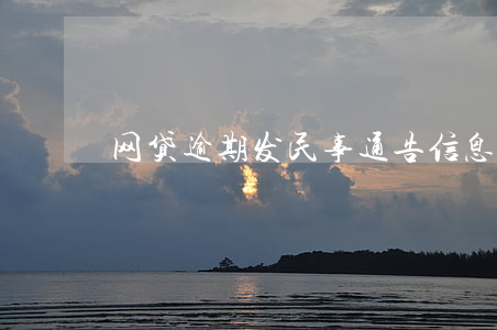 网贷逾期发民事通告信息