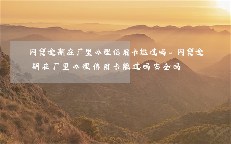 网贷逾期在厂里办理信用卡能过吗-网贷逾期在厂里办理信用卡能过吗安全吗