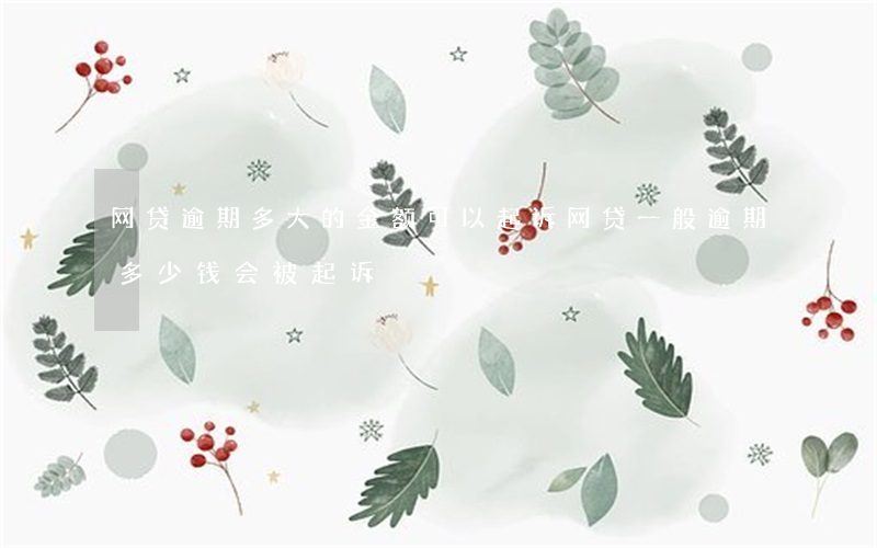 网贷逾期多大的金额可以起诉 网贷一般逾期多少钱会被起诉