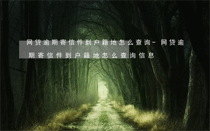 网贷逾期寄信件到户籍地怎么查询-网贷逾期寄信件到户籍地怎么查询信息