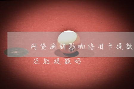 网贷逾期影响信用卡提额(网贷逾期了信用卡还能提额吗)