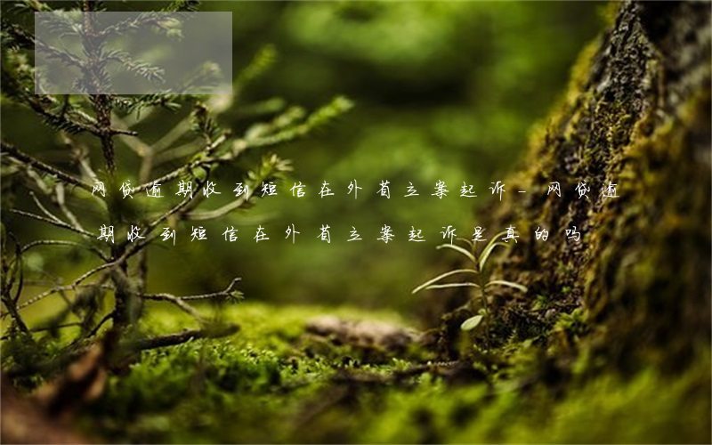 网贷逾期收到短信在外省立案起诉-网贷逾期收到短信在外省立案起诉是真的吗