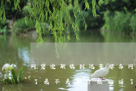 网贷逾期收到达豪律务(网贷逾期收到律师函了是不是等于被起诉了)