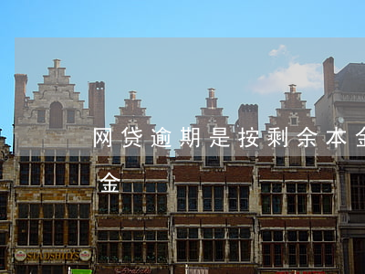 网贷逾期是按剩余本金(网贷逾期罚息超过本金)
