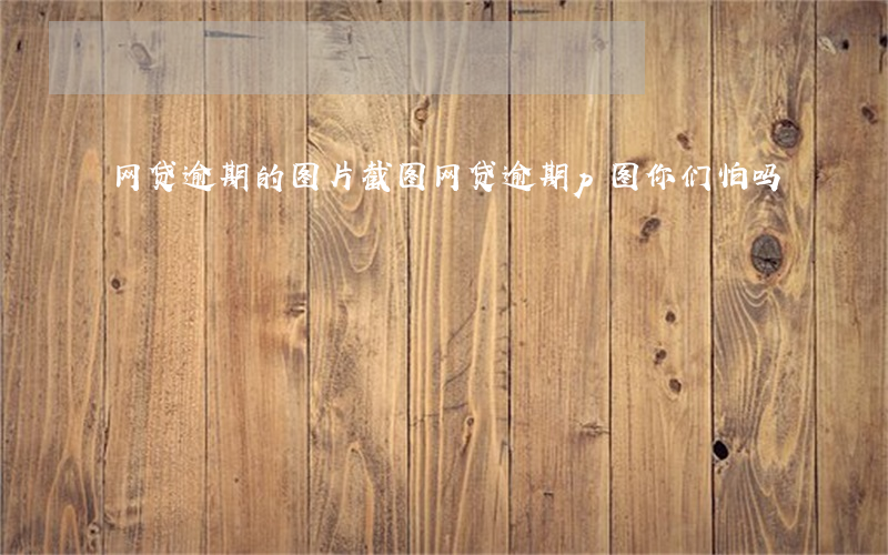 网贷逾期的图片截图(网贷逾期p图你们怕吗)
