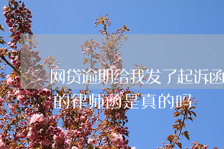 网贷逾期给我发了起诉函(网贷逾期了发过来的律师函是真的吗)