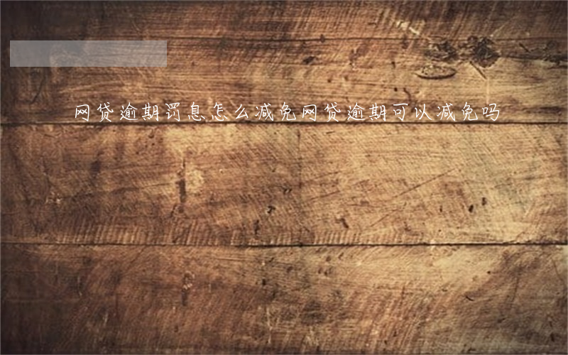 网贷逾期罚息怎么减免(网贷逾期可以减免吗)