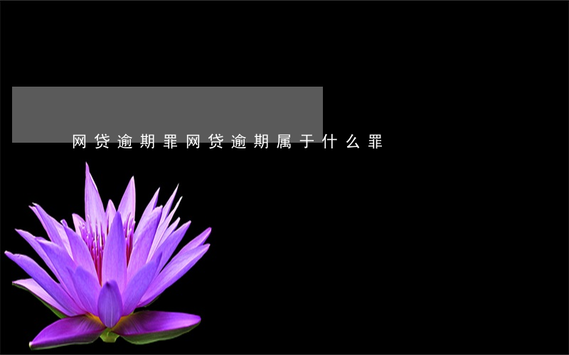 网贷逾期罪,网贷逾期属于什么罪 网贷逾期罪,网贷逾期属于什么罪