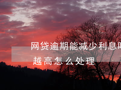 网贷逾期能减少利息吗(网贷逾期了利息越来越高怎么处理)