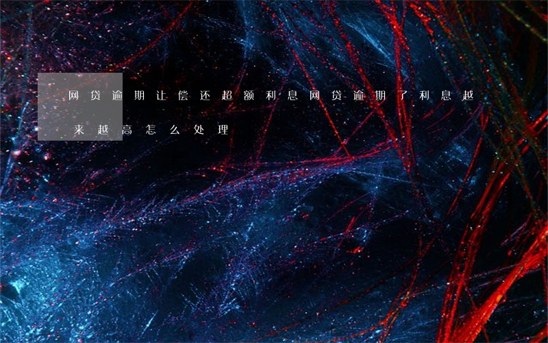 网贷逾期让偿还超额利息(网贷逾期了利息越来越高怎么处理)