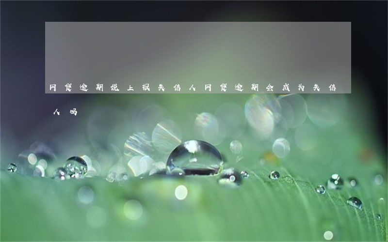 网贷逾期说上报失信人(网贷逾期会成为失信人吗)