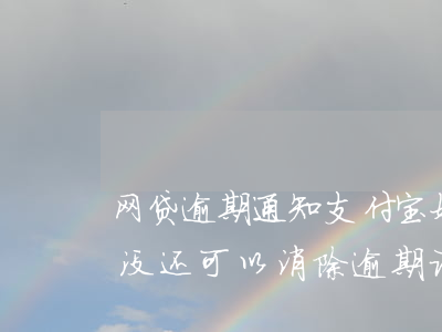 网贷逾期通知支付宝好友(支付宝有网贷逾期没还可以消除逾期记录吗)