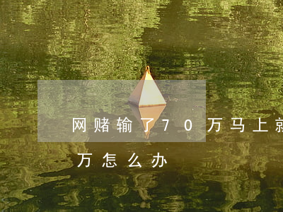 网赌输了70万马上就逾期了(网赌输了70万怎么办)