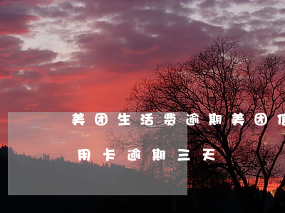 美团生活费逾期美团信用卡还能用吗（美团信用卡逾期三天）