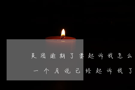 美团逾期了要起诉我怎么办(美团生意贷逾期一个月说已经起诉我了)
