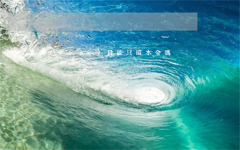 美團(tuán)貸能只還本金嗎