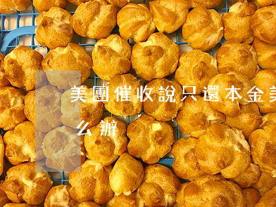 美團催收說只還本金 美團催收說只還本金怎么辦