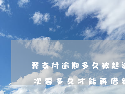 翼支付逾期多久被起诉(翼支付借钱逾期过一次,要多久才能再借钱)