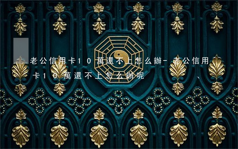 老公信用卡10萬還不上怎么辦-老公信用卡10萬還不上怎么辦呢