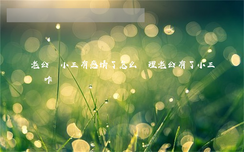 老公對小三有感情了怎么處理(老公有了小三該咋辦)