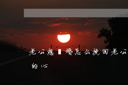 老公想離婚怎么挽回(老公想離婚怎么挽回他的心)
