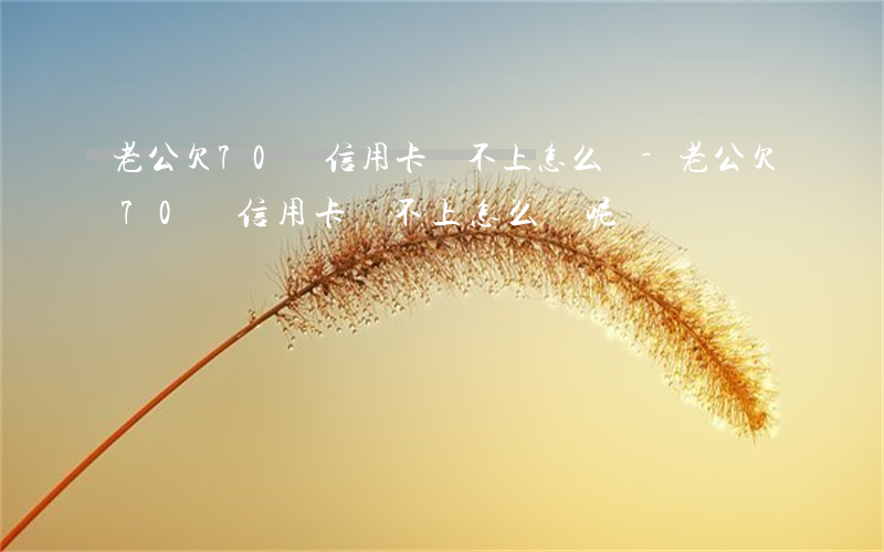 老公欠70萬信用卡還不上怎么辦-老公欠70萬信用卡還不上怎么辦呢